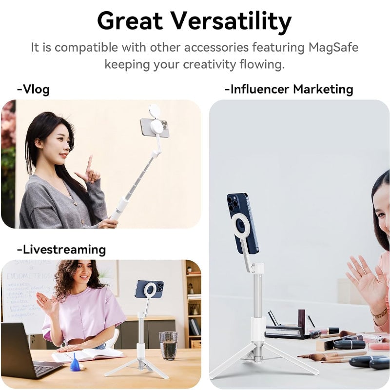 3-in-1 Magnetic Selfie Stick Tripod with 360° Rotation