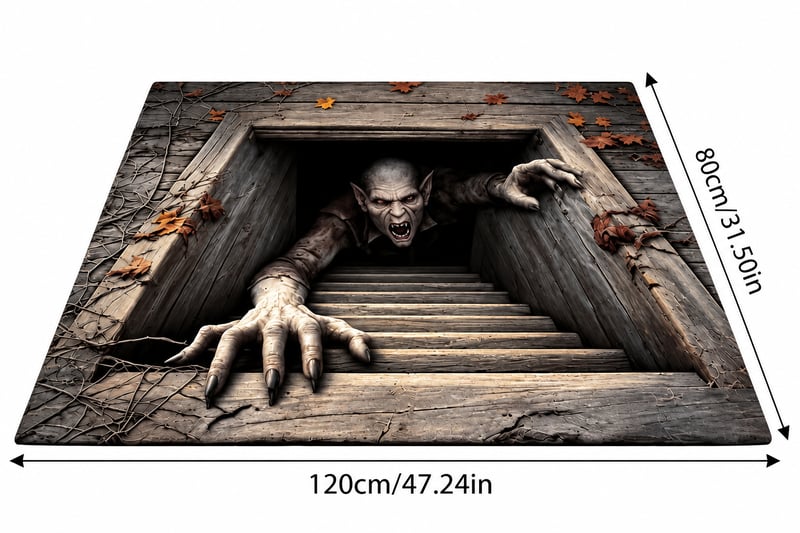 3D Halloween Horror Dungeon Illusion Welcome Mat