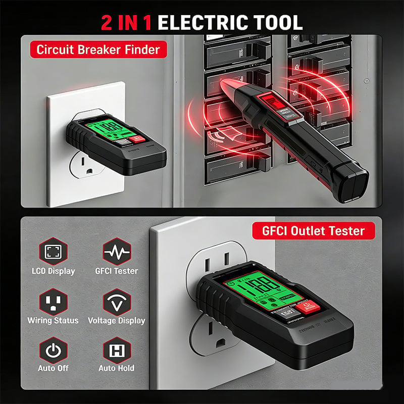 Digital Circuit Breaker Finder & Electrical Tester Kit