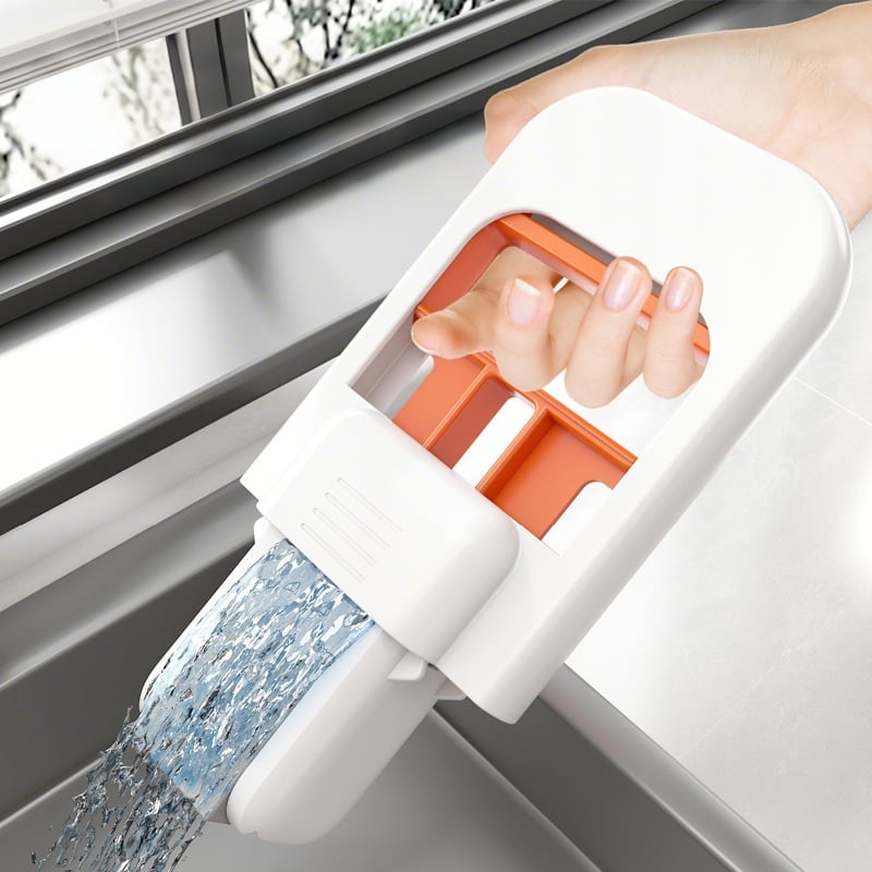 Hands-Free Mini Mop with Self-Wringing Handle & Reusable Cleaning Pad