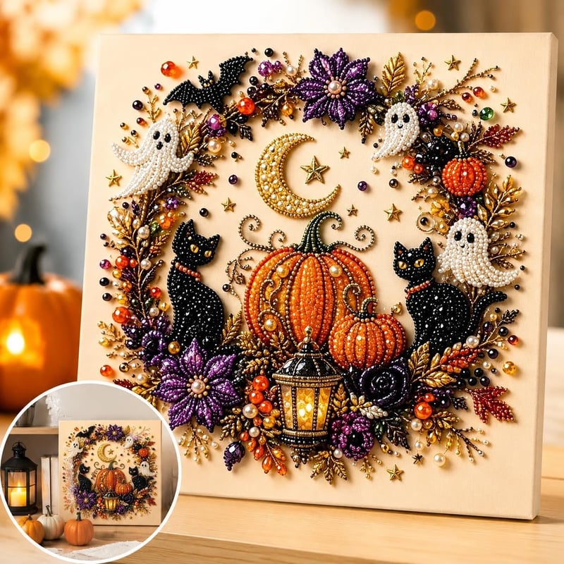 Halloween Pumpkin & Ghost Diamond Art Craft Kit