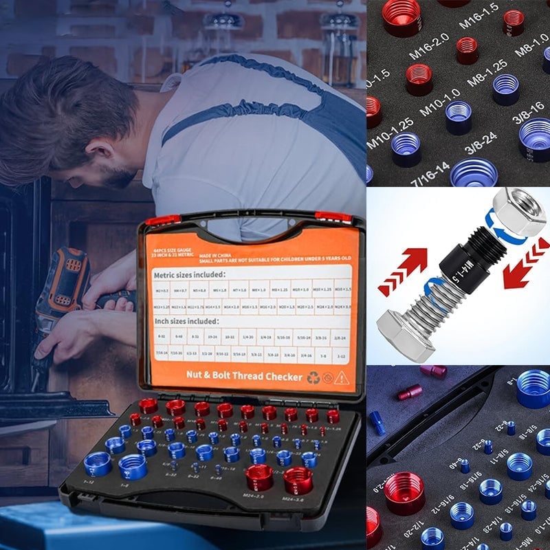 Metric Nut and Bolt Thread Checker Set