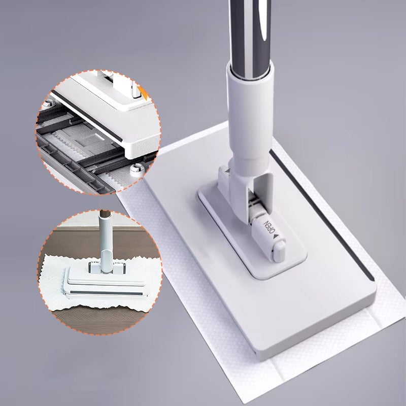 Multifunctional Lazy Mop with One-Click Cloth Attachment