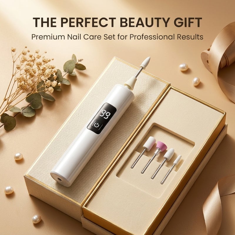 Rechargeable Electric Nail Grinder with LED Light & Digital Display