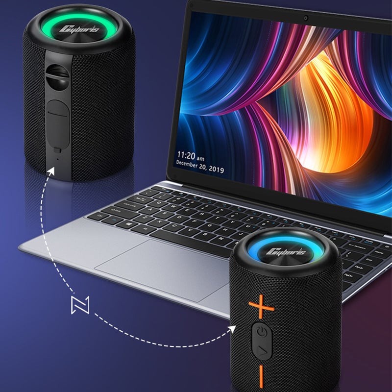 20W TWS Portable Bluetooth Speaker with LED Lights