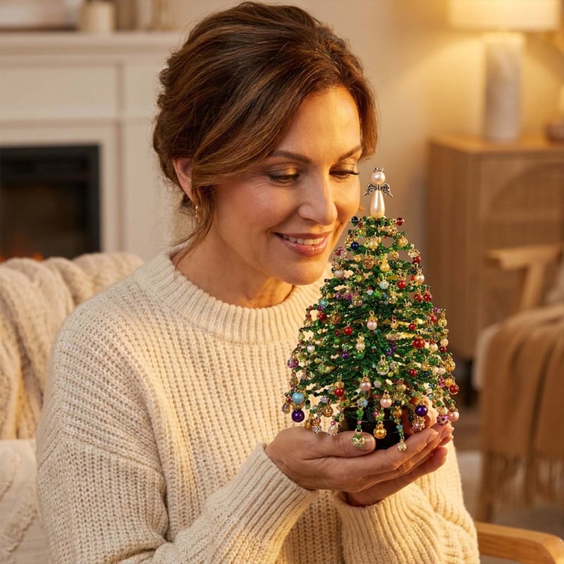DIY Beaded Christmas Tree Craft Kit with Festive Decorations