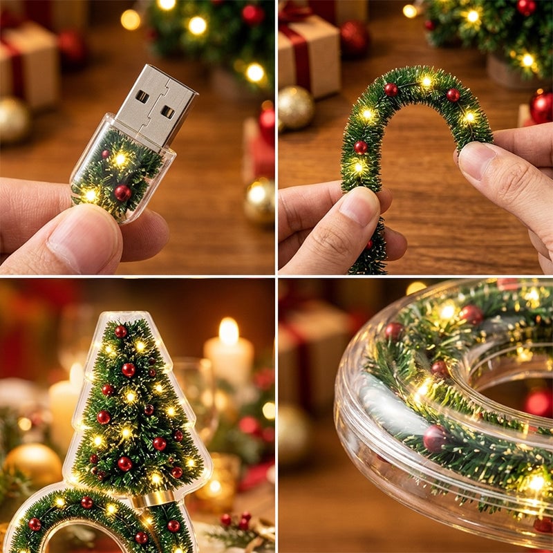 Christmas Tree LED Projection Lamp with 6 Festive Patterns