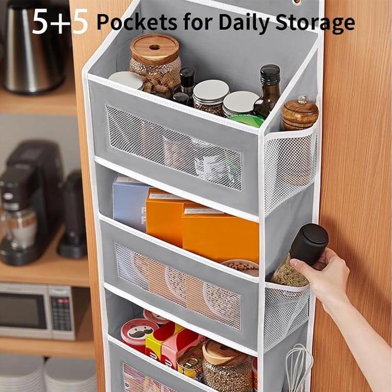 Five Tier Over The Door Organiser with Mesh Pockets