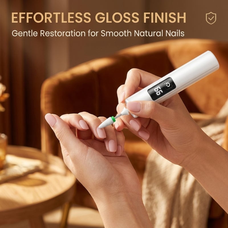 Rechargeable Electric Nail Grinder with LED Light & Digital Display