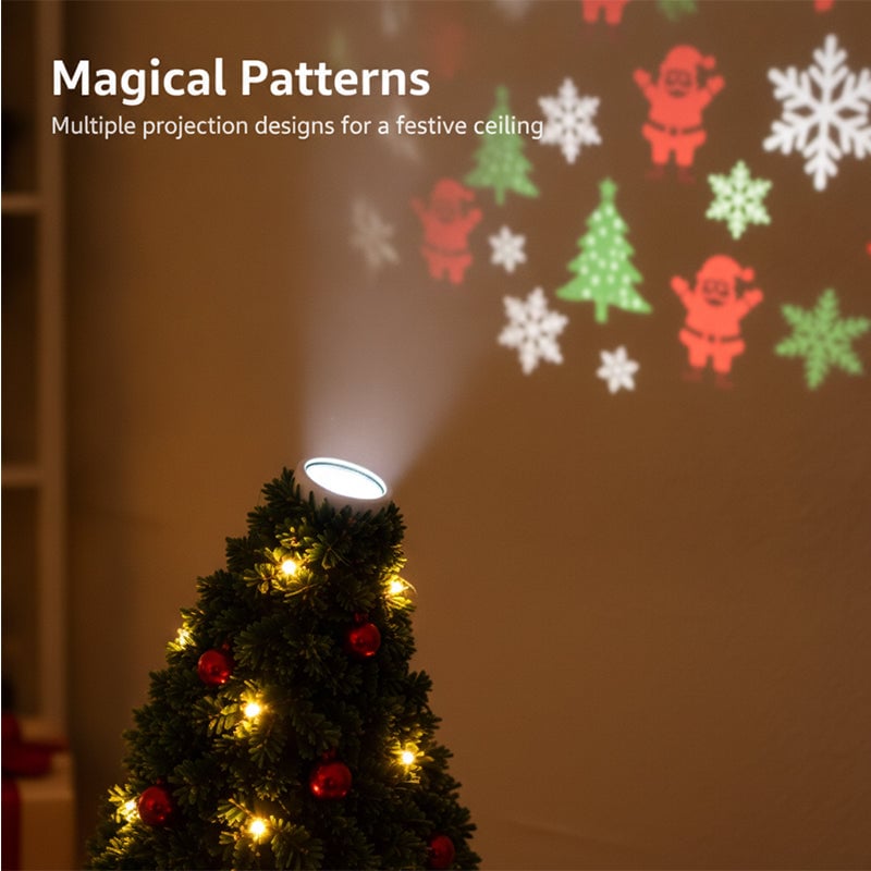 Christmas Tree LED Projection Lamp with 6 Festive Patterns