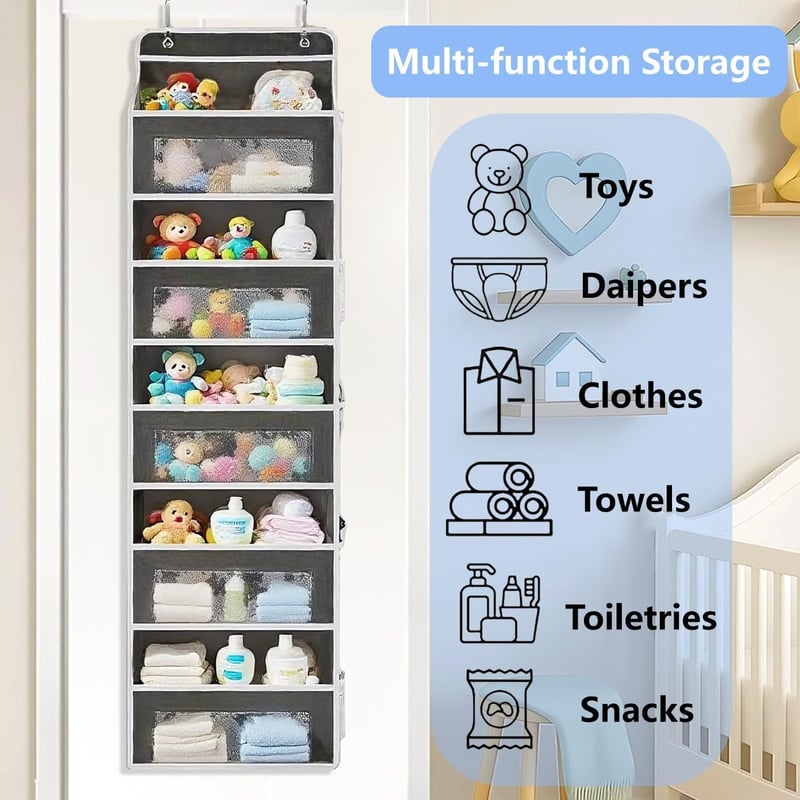 Five Tier Over The Door Organiser with Mesh Pockets