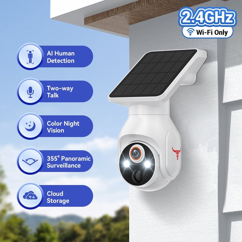 Solar 1080p Smart Security Camera with AI Motion Detection