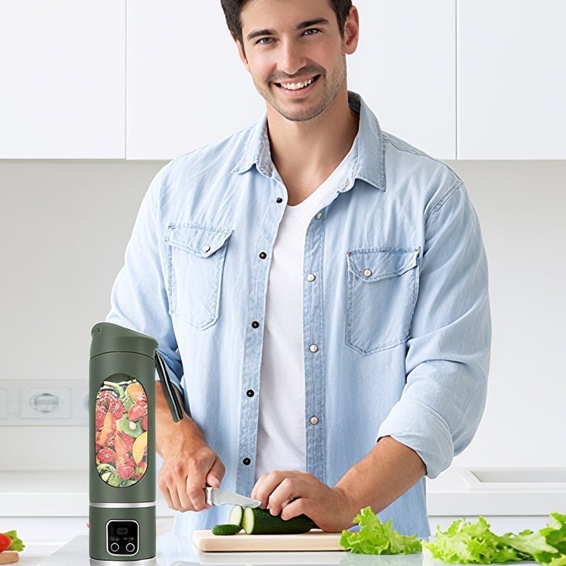 Rechargeable Portable Juicer with Dual Motor & 12-Blade System