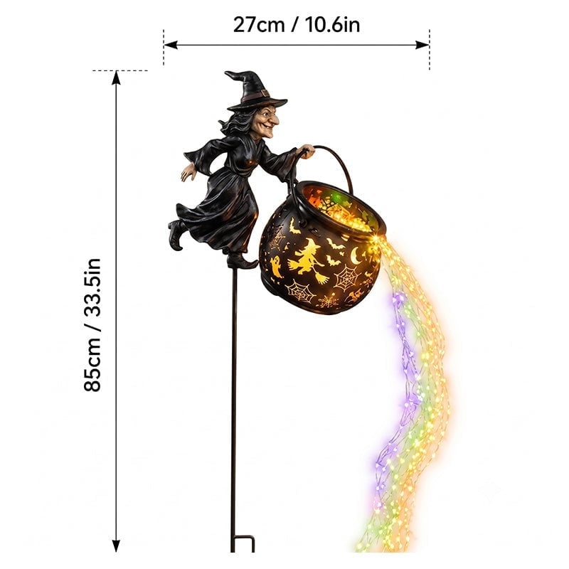 Light-Up Witch Cauldron Halloween Garden Stake