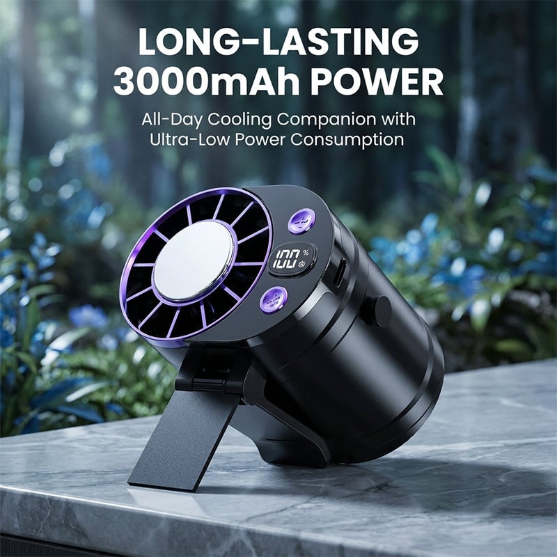 Rechargeable Clip-On Waist Fan with Ice Cooling