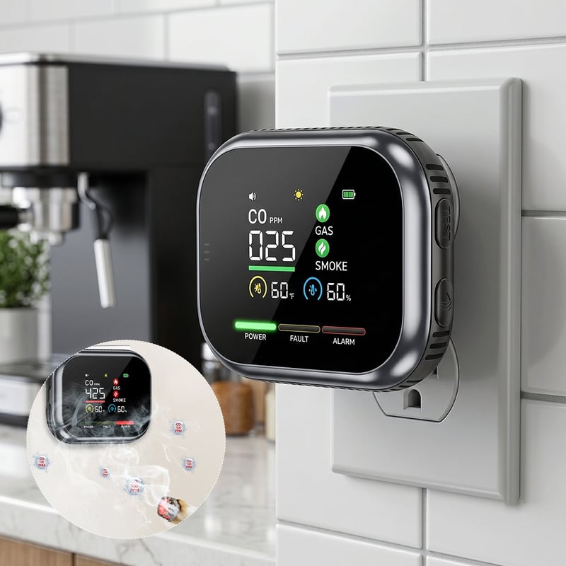 6-in-1 Smart Gas, Smoke & Carbon Monoxide Detector