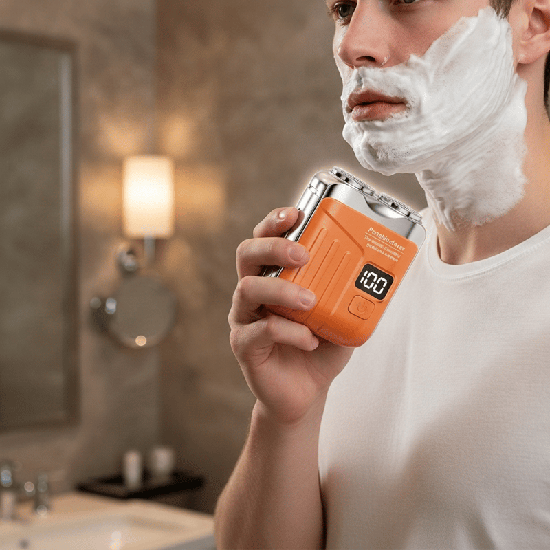 Rechargeable Dual-Head Electric Shaver with LED Display