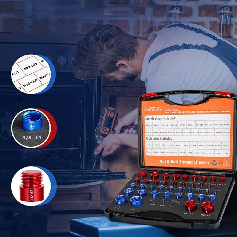 Metric Nut and Bolt Thread Checker Set