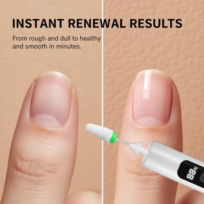 Rechargeable Electric Nail Grinder with LED Light & Digital Display