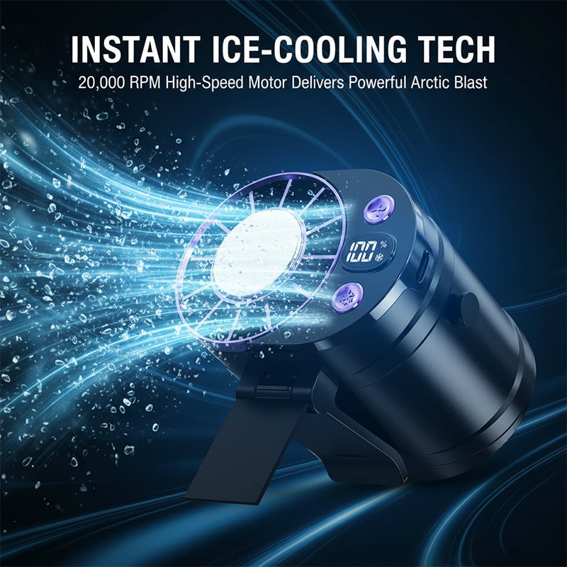 Rechargeable Clip-On Waist Fan with Ice Cooling