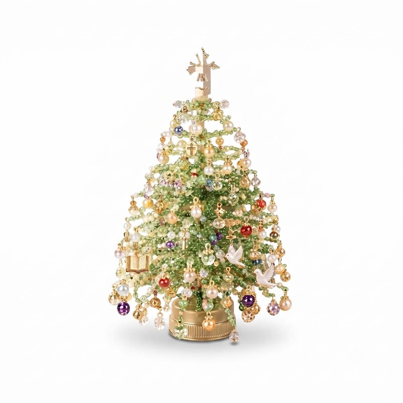 DIY Beaded Christmas Tree Craft Kit with Festive Decorations