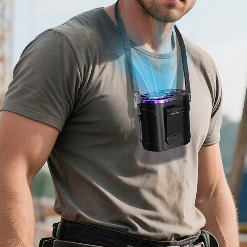 Rechargeable Clip-On Waist Fan with Ice Cooling