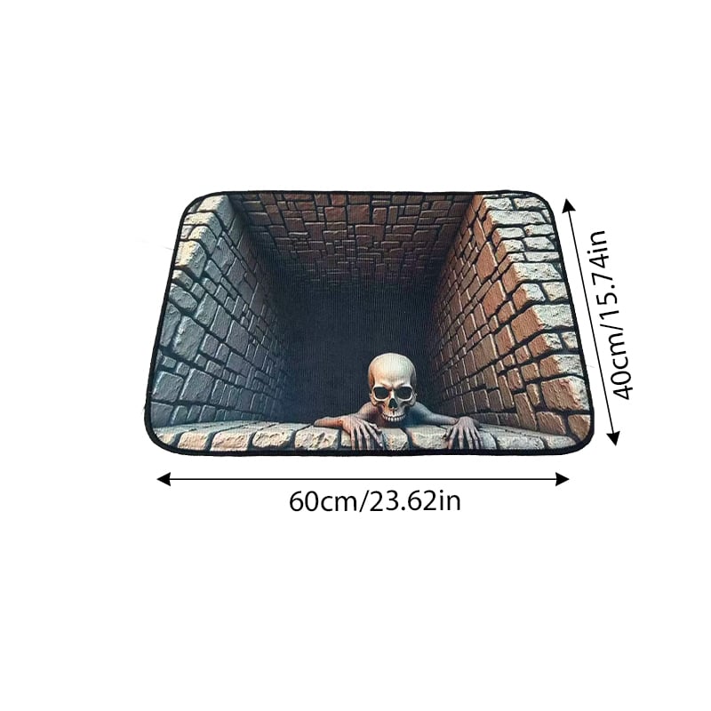 3D Halloween Horror Dungeon Illusion Welcome Mat