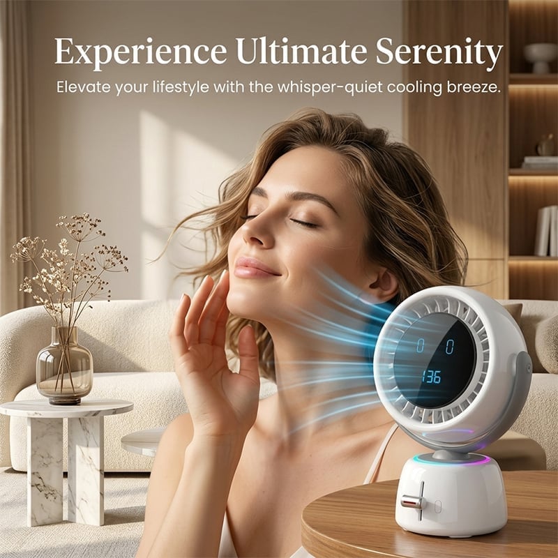 AI Face Tracking Turbo Desk Fan with 200-Speed Control