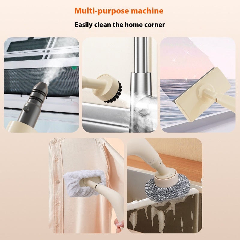 High-Pressure Handheld Steam Cleaner with Flexible Hose & Brush Attachment