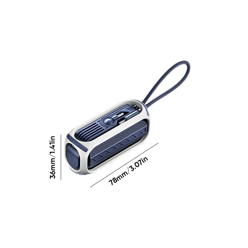 Zevran 5000mAh Compact Fast Charging Power Bank with Built-In Cable