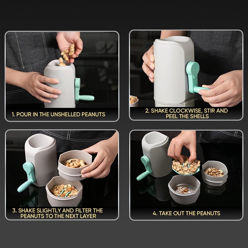 Manual Rotary Nut Sheller with Hand Crank