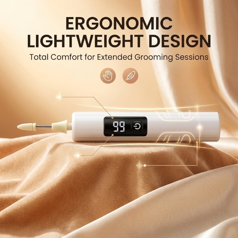 Rechargeable Electric Nail Grinder with LED Light & Digital Display