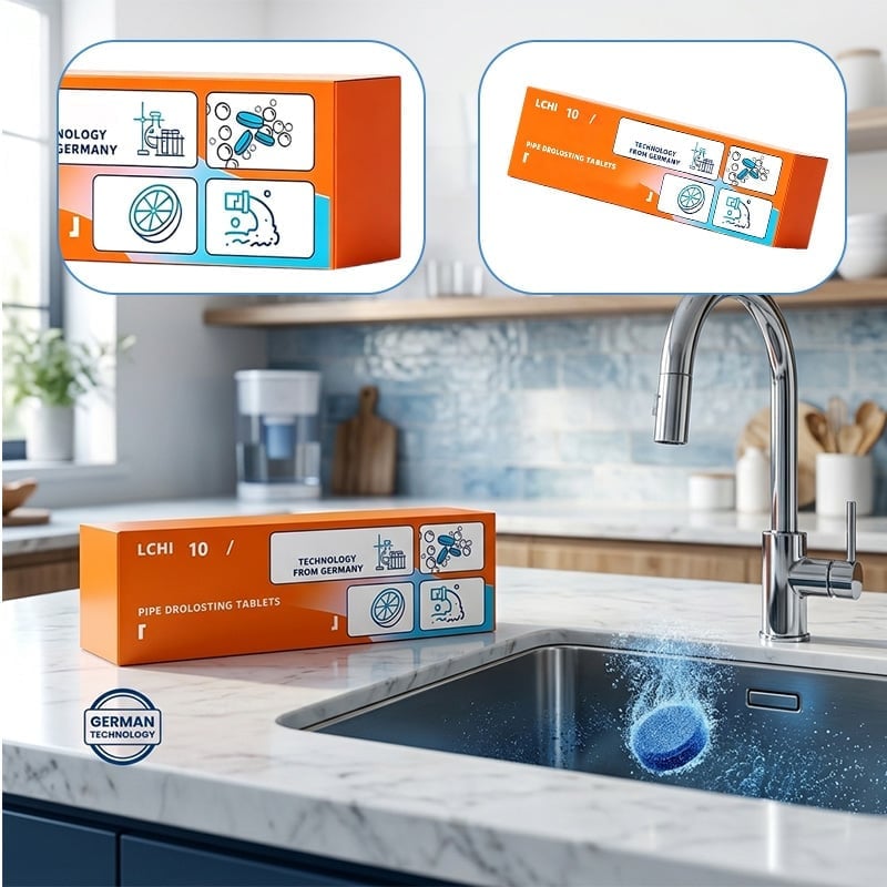 Powerful Pipe Declogging & Cleaning Tablets for Household Drains