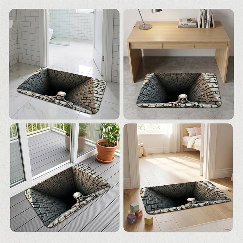 3D Halloween Horror Dungeon Illusion Welcome Mat