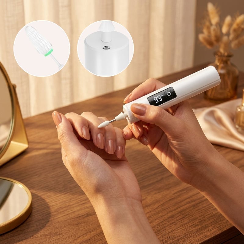 Rechargeable Electric Nail Grinder with LED Light & Digital Display