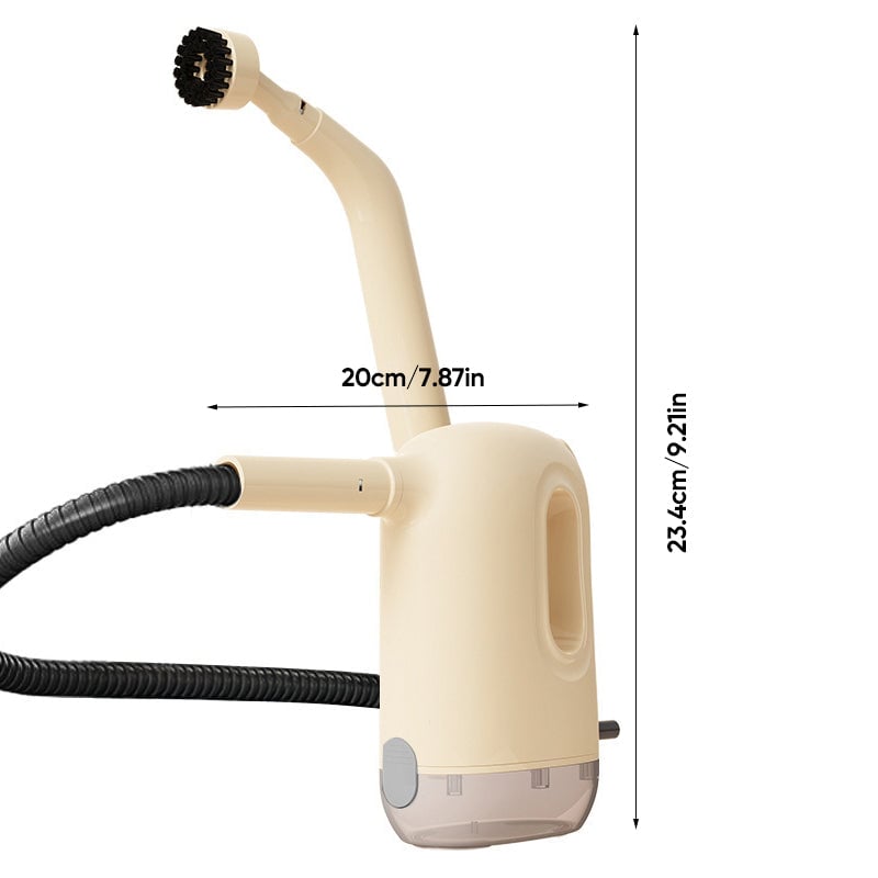 High-Pressure Handheld Steam Cleaner with Flexible Hose & Brush Attachment