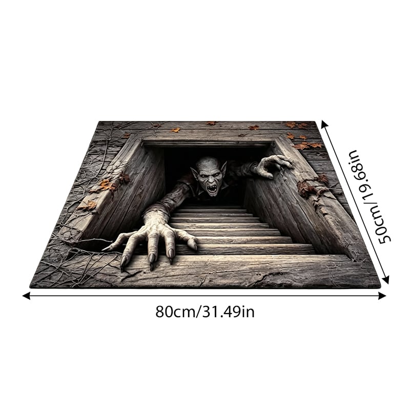 3D Halloween Horror Dungeon Illusion Welcome Mat