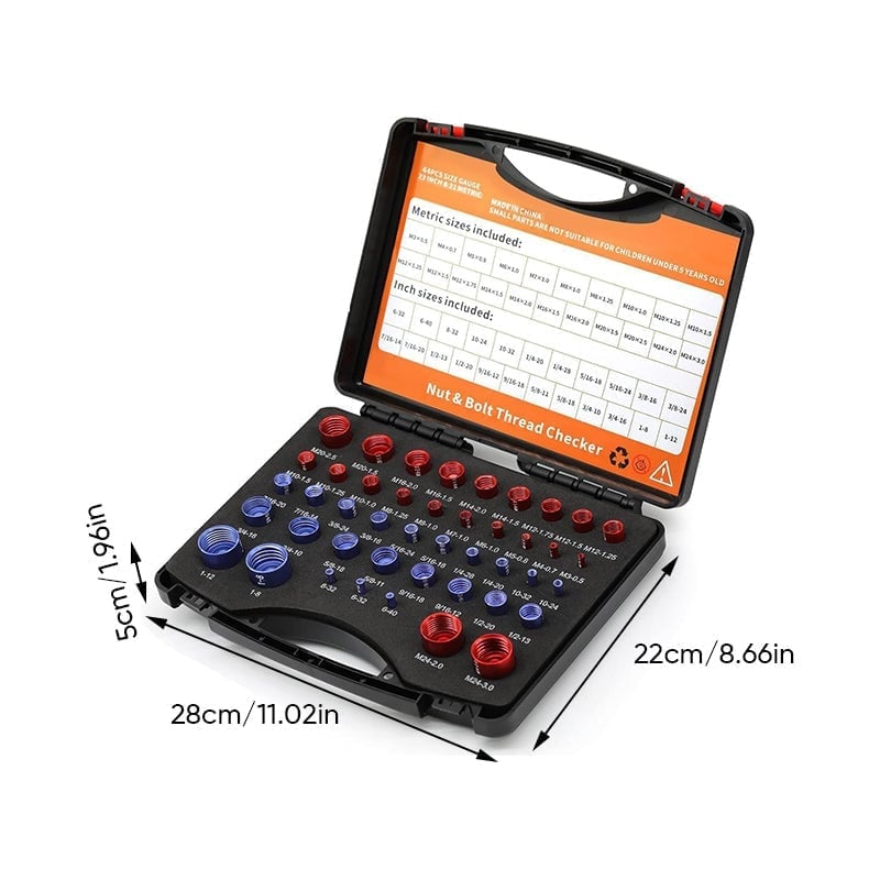 Metric Nut and Bolt Thread Checker Set