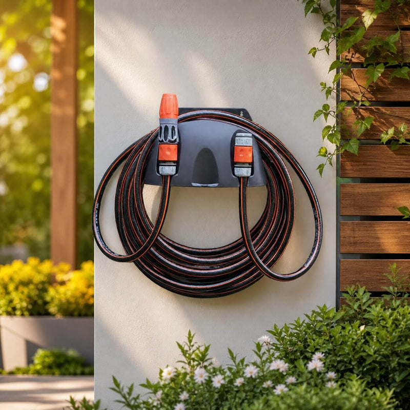 Wall-Mounted Garden Hose Holder for Tidy Outdoor Storage
