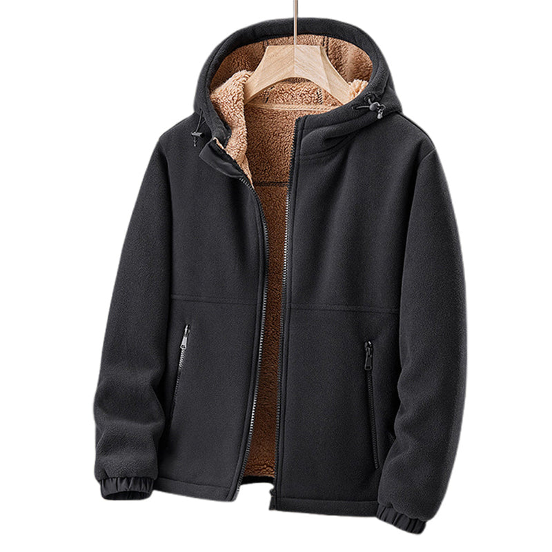 FleeceShield Men's Jacket with Hood – Warm, Comfortable and Practical