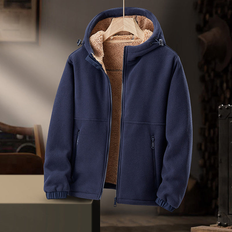 FleeceShield Men's Jacket with Hood – Warm, Comfortable and Practical