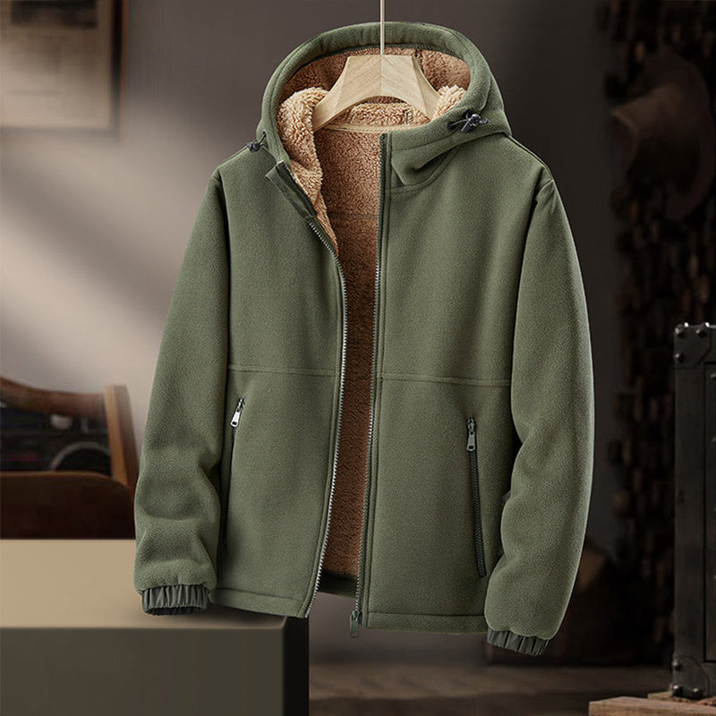 FleeceShield Men's Jacket with Hood – Warm, Comfortable and Practical