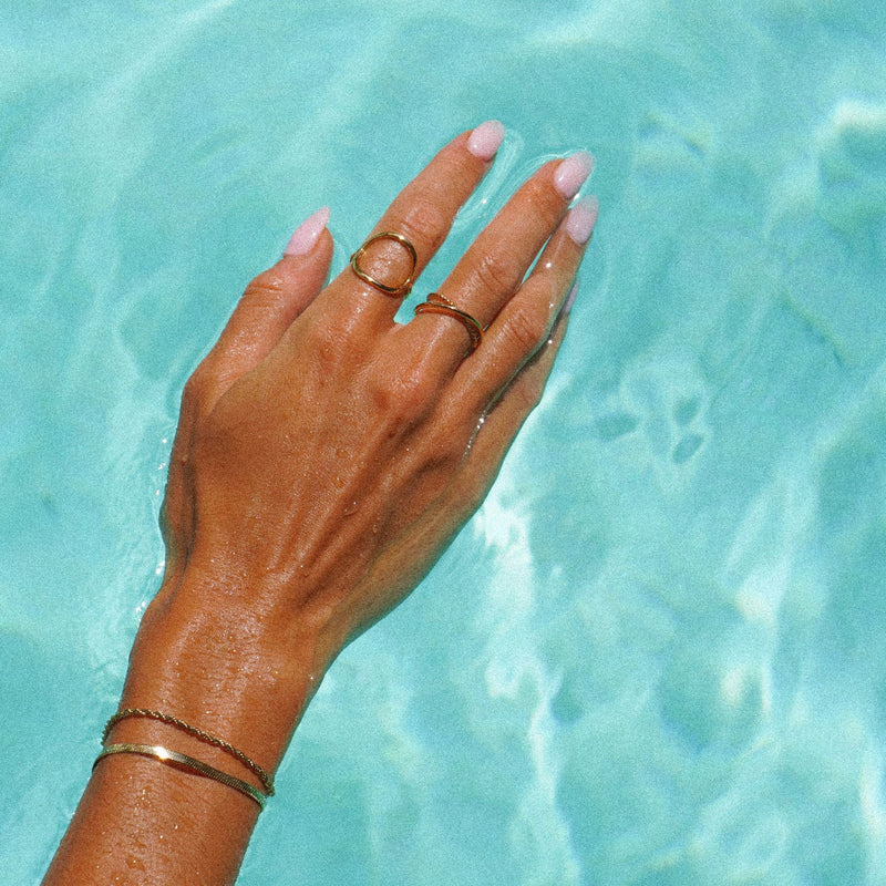 Oval Ring in Stainless Steel with an Elongated Open Frame