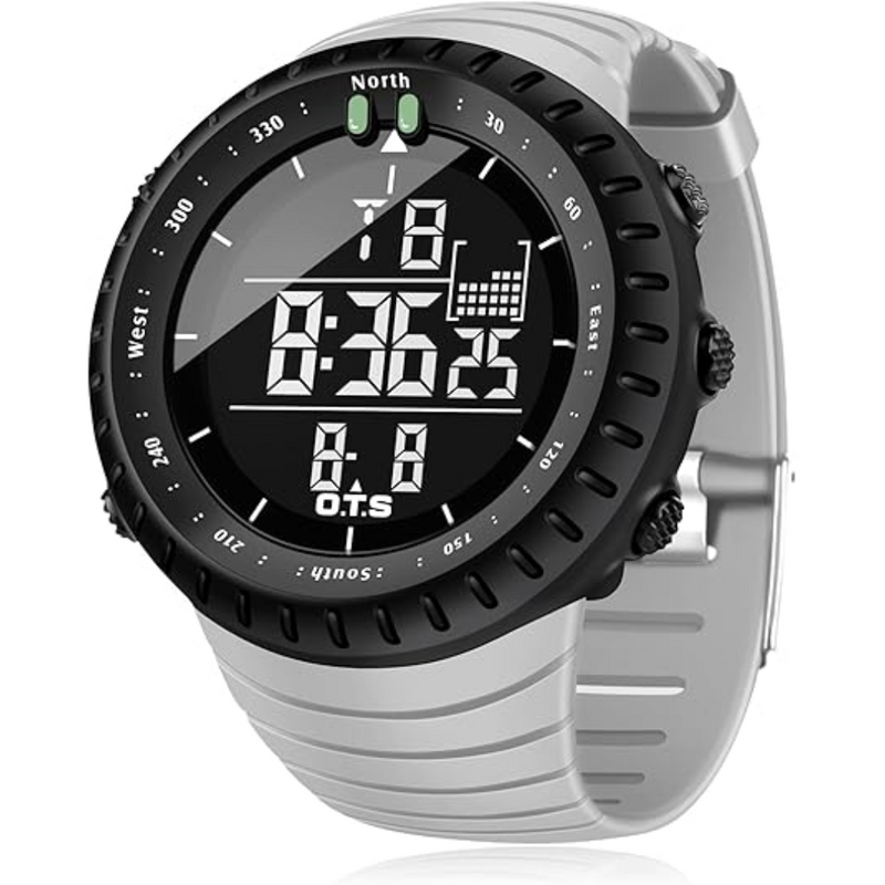 Men's Digital Sports Watch with LED Backlight and Water-Resistant Design