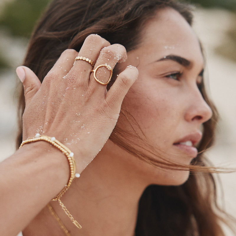 Oval Ring in Stainless Steel with an Elongated Open Frame
