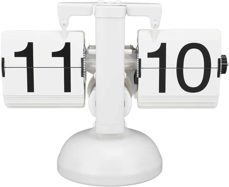 Retro Flip Desk Clock with Quartz Movement and Freestanding Base