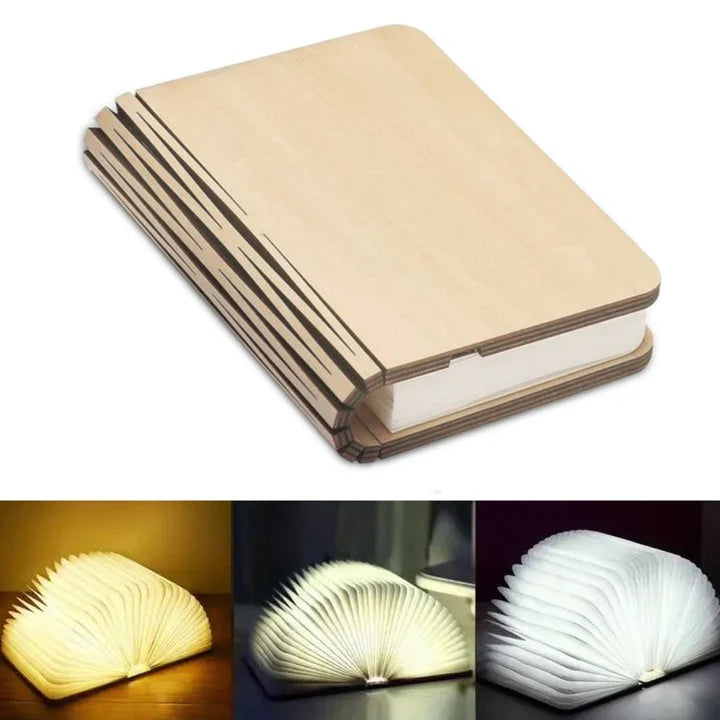 Foldable Book-Shaped LED Lamp with Rechargeable Battery