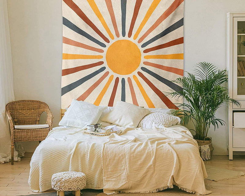 Boho Wall Tapestry with Sunbeam Design for a Warm Atmosphere at Home