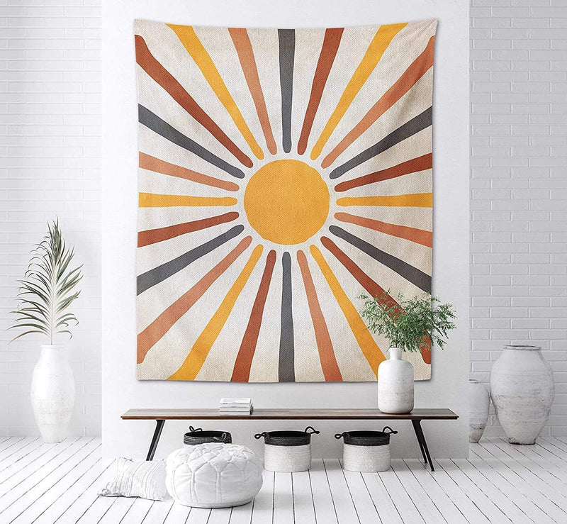 Boho Wall Tapestry with Sunbeam Design for a Warm Atmosphere at Home