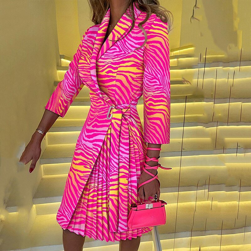 Sophie Blazer Dress for Women - Elegant Dress with Houndstooth Pattern